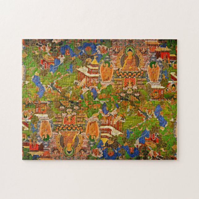 Buddha Buddhist Buddhism Blessing Boho Bohemian Jigsaw Puzzle (Horizontal)