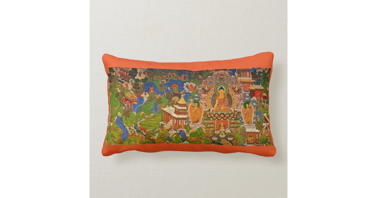 Buddha Buddhist Buddhism Blessing Boho Bohemian Lumbar Pillow