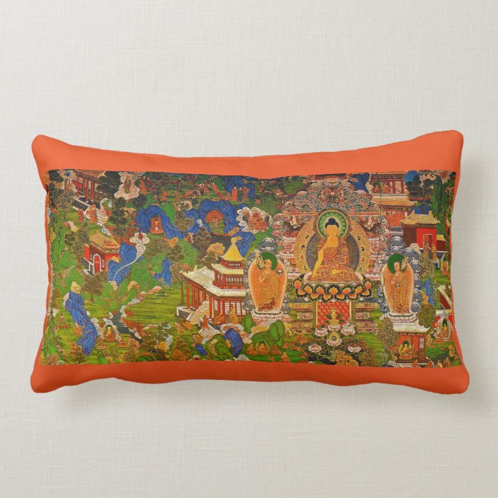 Buddha Buddhist Buddhism Blessing Boho Bohemian Lumbar Pillow