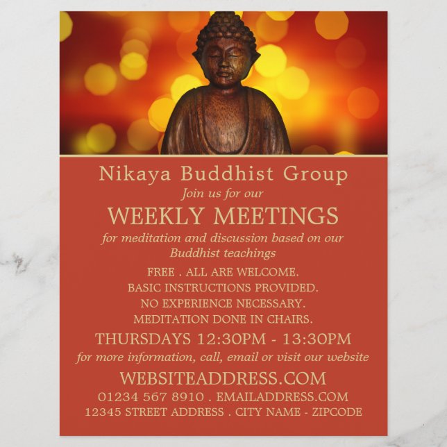 Buddha, Buddhist Group Advertising Flyer (Front)