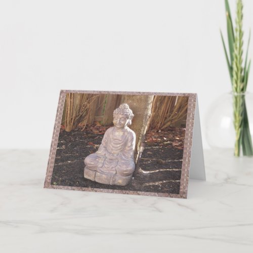 Buddha Buddhist Spiritual Statue Idol Peace Happy Holiday Card