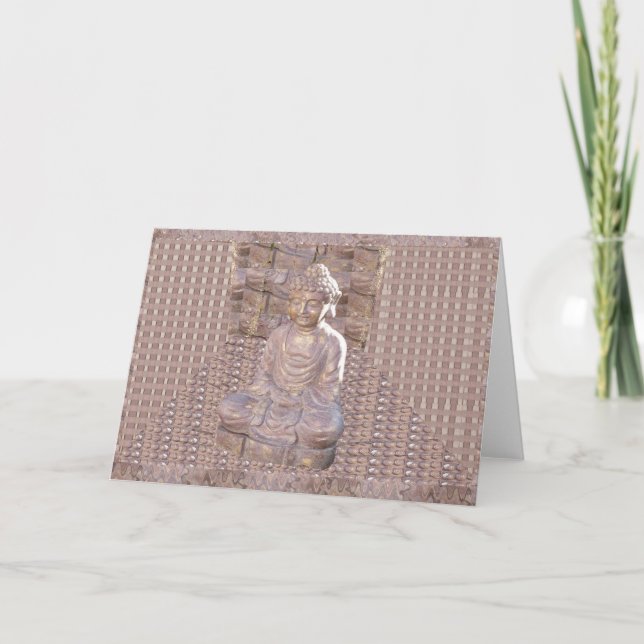 Buddha Buddhist Spiritual Statue Idol Peace Happy Holiday Card (Front)