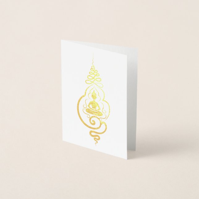 Buddha Buddhist Unalome Enlightenment Symbol Foil Card (Front)