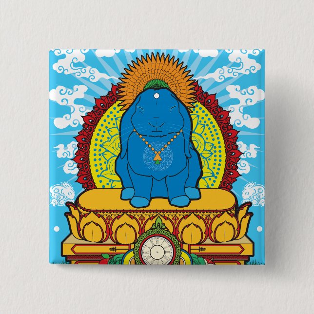 BUDDHA BUN PINBACK BUTTON (Front)