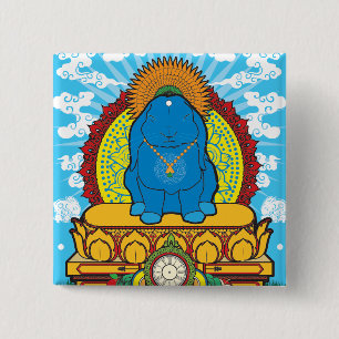 BUDDHA BUN PINBACK BUTTON