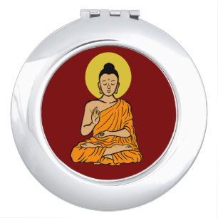 Buddha cartoon Buddhism.net  Compact Mirror