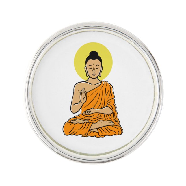 Buddha cartoon Buddhism.net  Lapel Pin (Front)