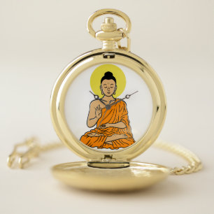 Buddha cartoon Buddhism.net Pocket Watch