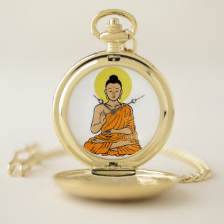 Buddha cartoon Buddhism.net Pocket Watch