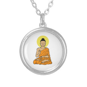 Buddha cartoon Buddhism.net  Silver Plated Necklace