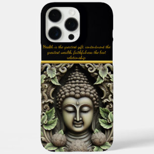 Buddha Carving With Leaves and Orbs iPhone 16 Pro Max Case
