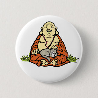 Buddha Cat Button