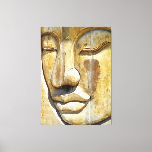Buddha Close-up Black & White Canvas Print