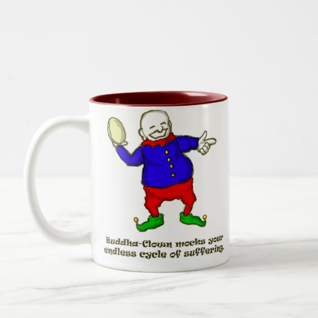 Buddha Clown Two-Tone Coffee Mug (Left)