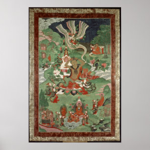 Buddha cutting a tuft of hair poster