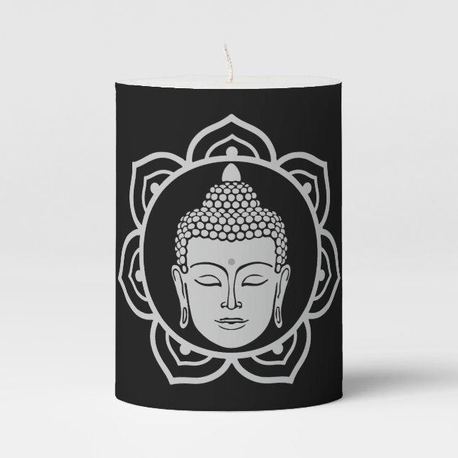 Buddha Decorative Pillar Candle (Front)