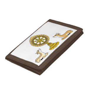 Buddha Dharma Wheel & Deers Trifold Wallet