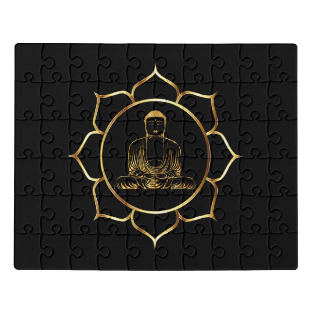Buddha doing yoga meditation spiritual design jigsaw puzzle (Puzzle Horizontal)