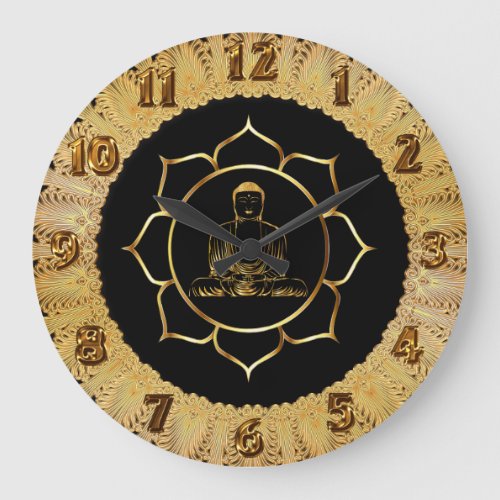 Buddha doing yoga meditation spiritual design large clock