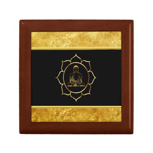 Buddha doing yoga meditation spiritual gold foil gift box