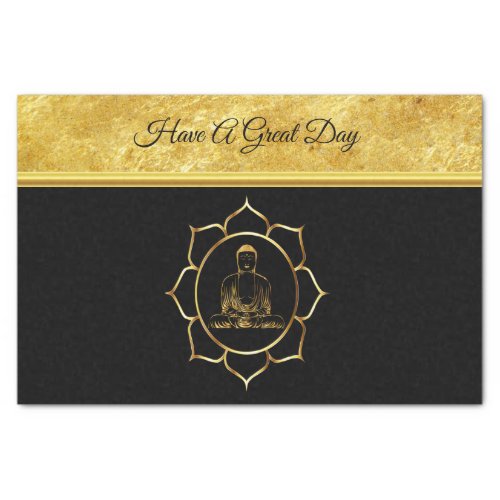 Buddha doing yoga meditation spiritual gold foil tissue paper