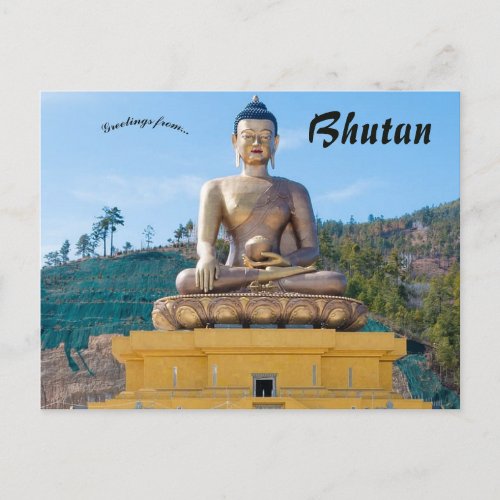 Buddha Dordenma Statue in Bhutan Postcard