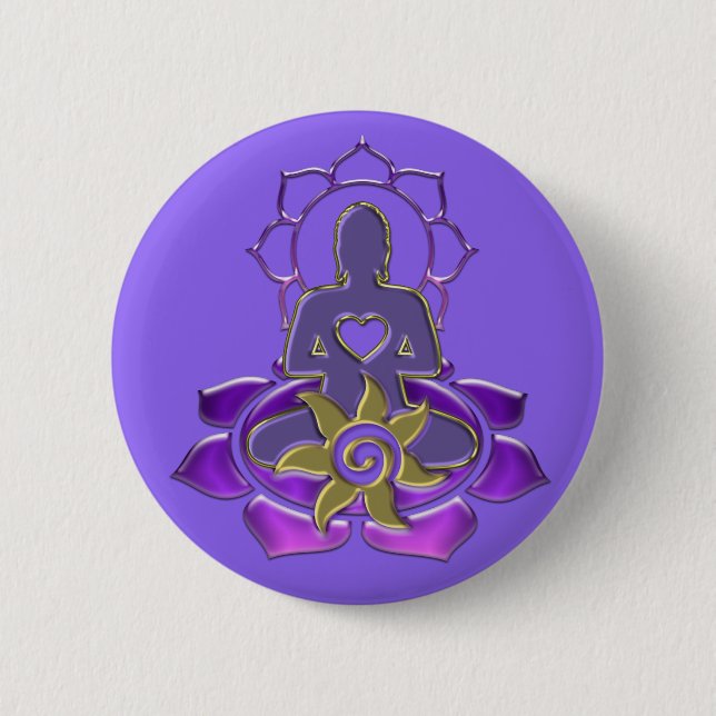 BUDDHA energy | light violet Button (Front)