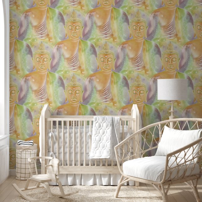 Buddha Energy - Watercolor seamless pattern 3 Wallpaper (Kids)
