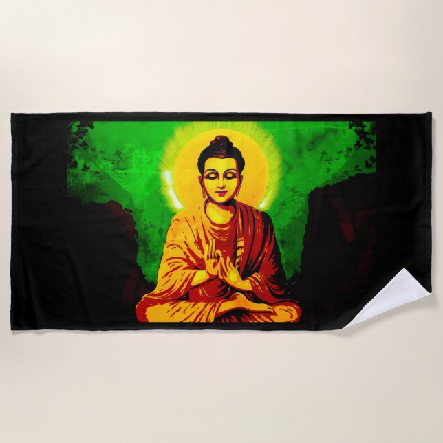 Buddha Enlightenment Beach Towel (Front)