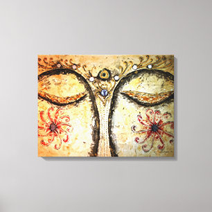Buddha Eyes Watercolor Canvas Print