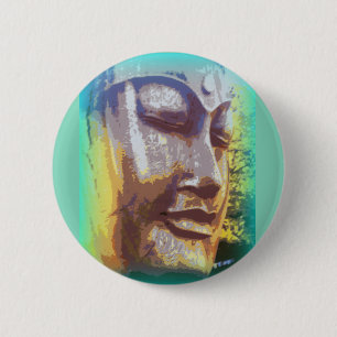 buddha face green button