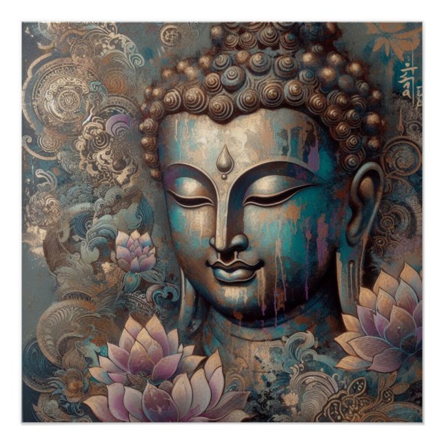 BUDDHA FACE PAINTING #10 POSTER (Front)