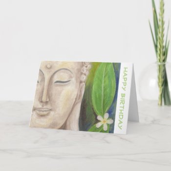 Buddha Flower Birthday Card by PainterPlace at Zazzle