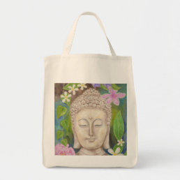 Buddha Flower grocery bag