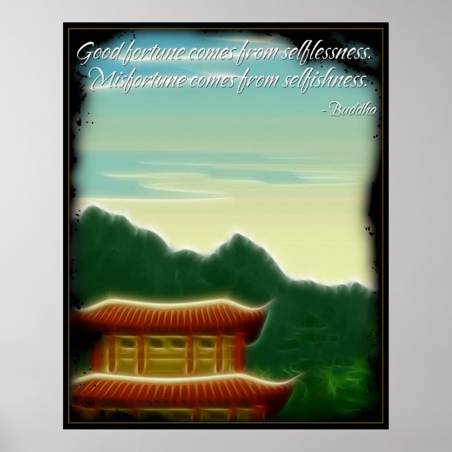 Buddha Fortune Quote Poster (Front)