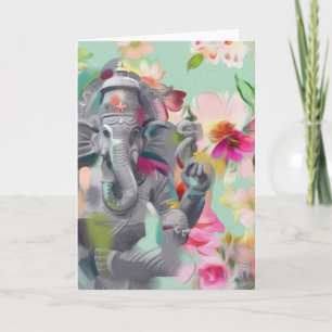 Buddha Ganesha Art greeting card   positivity