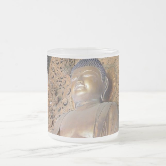 Buddha Giftware Frosted Glass Coffee Mug (Center)