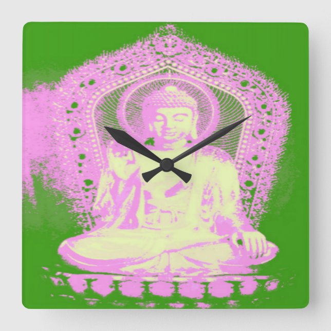 Buddha -Green- Wall Clock (Front)