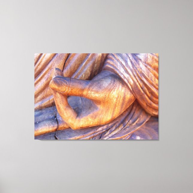 buddha hand mudra wrapped canvas print (Front)