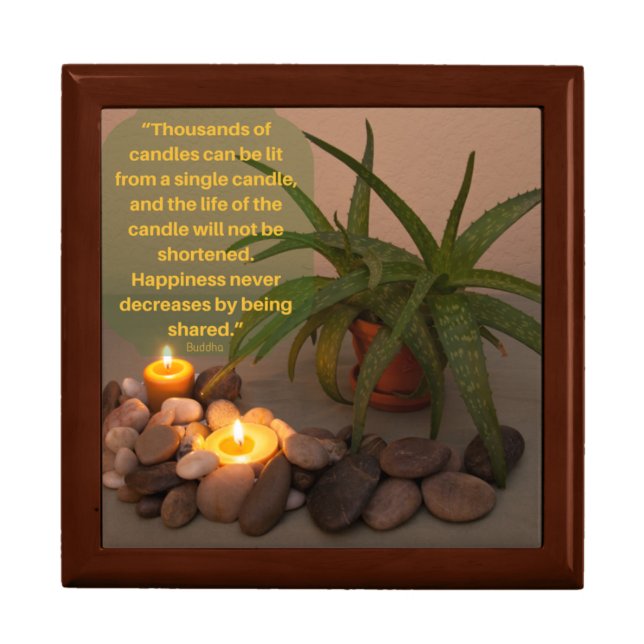 Buddha Happiness Quote Still Life Photography Keepsake Box (Front)