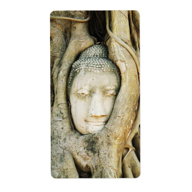 Buddha Head in the Fig Tree .. Ayutthaya, Thailand Label (Front)