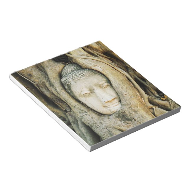 Buddha Head in the Fig Tree .. Ayutthaya, Thailand Notepad (Angled)