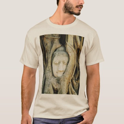 Buddha Head in the Fig Tree  Ayutthaya Thailand T_Shirt