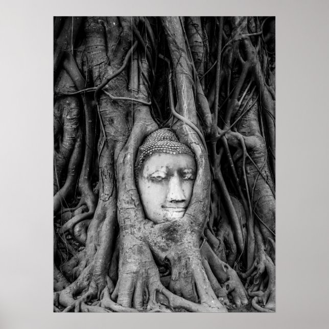 Buddha Head poster Thailand Black and White (Front)