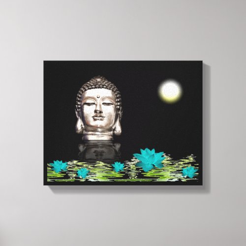 Buddha Head Statue Canvas Print