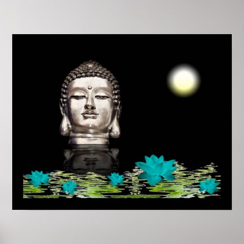 Buddha Head Statue Poster