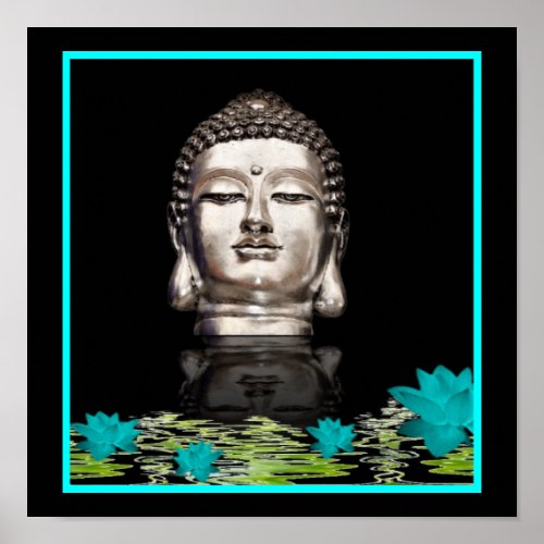 Buddha Head Statue Poster