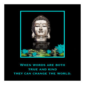 Buddha Head with Inspirational Kindness Quote Poster