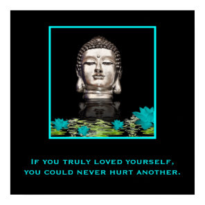 Buddha Head with Inspirational Quote on Love Poster