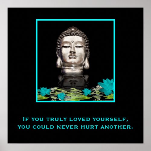 Buddha Head with Inspirational Quote on Love Poster